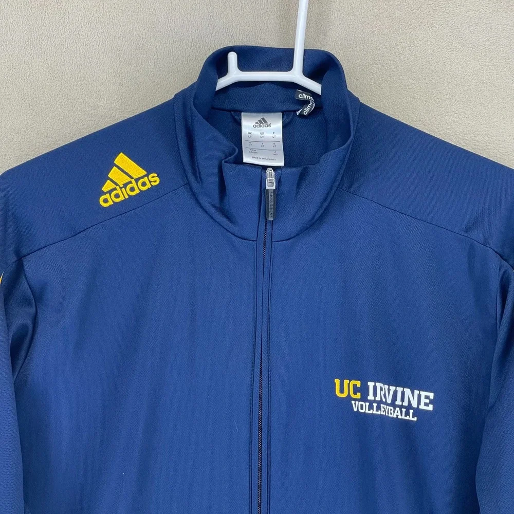 Adidas UC Irvine‎ Volleyball Track Jacket Navy Yellow Climalite Mens LT
